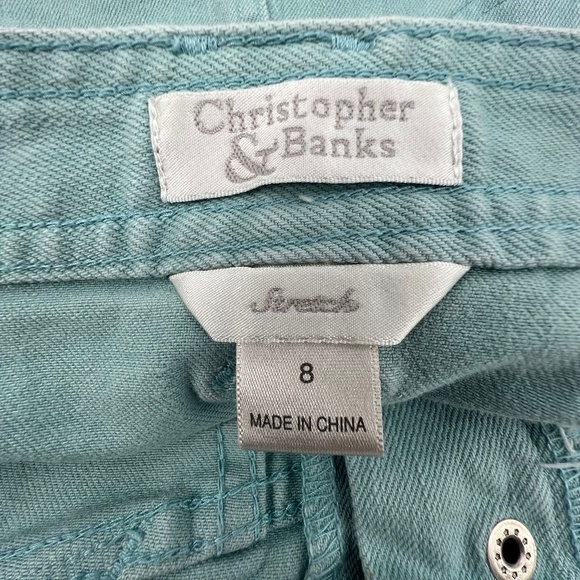 Christopher & Banks Green Mini Denim Jean Skirt Size 8 Women’s - Picture 2 of 6